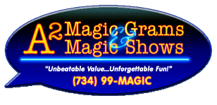 Michigan magician, magicians in Michigan, logo for A2 Magic. Magic shows and entertainment for childrens, family and corporate events in Michigan.